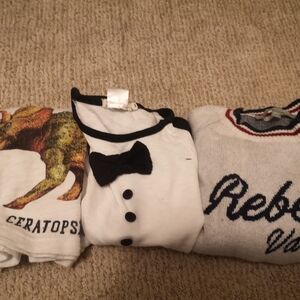 There fancy dinosaur bowtie long sleeve shirts